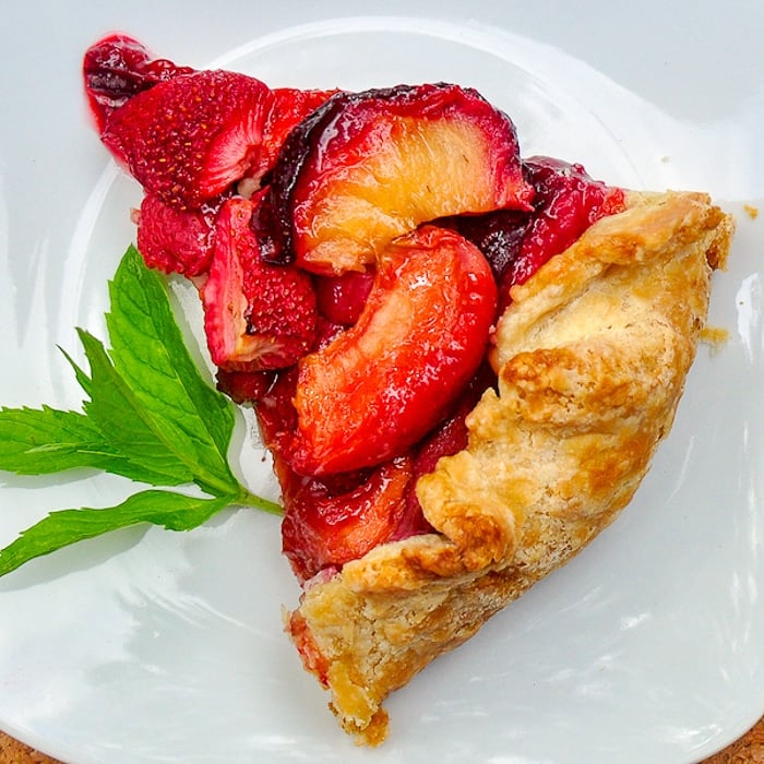 Summer Fruit Galette slice on white plate