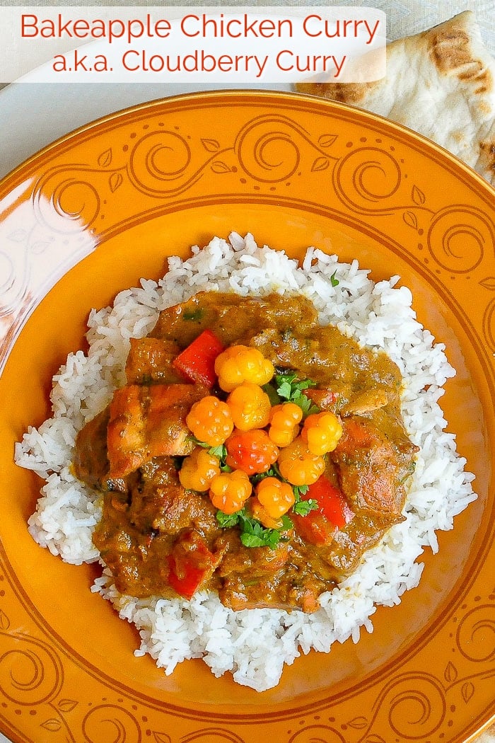 Bakeapple Chicken Curry photo with title text for Pinterest