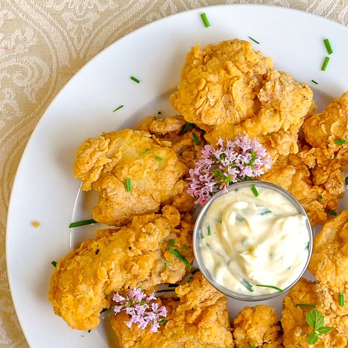 Chicken Fried Fish Nuggets close up shot