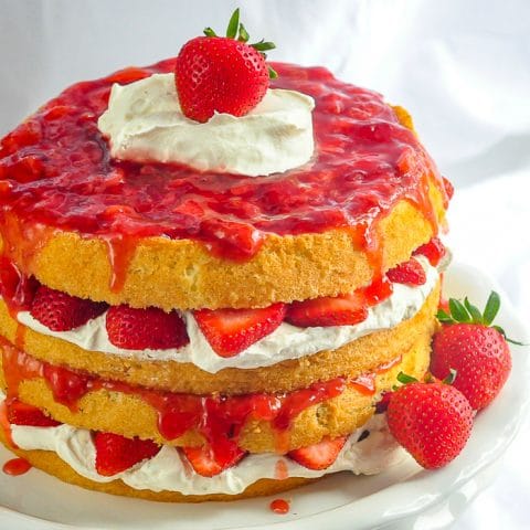The Ultimate Strawberries and Cream Cake square cropped photo for featured image