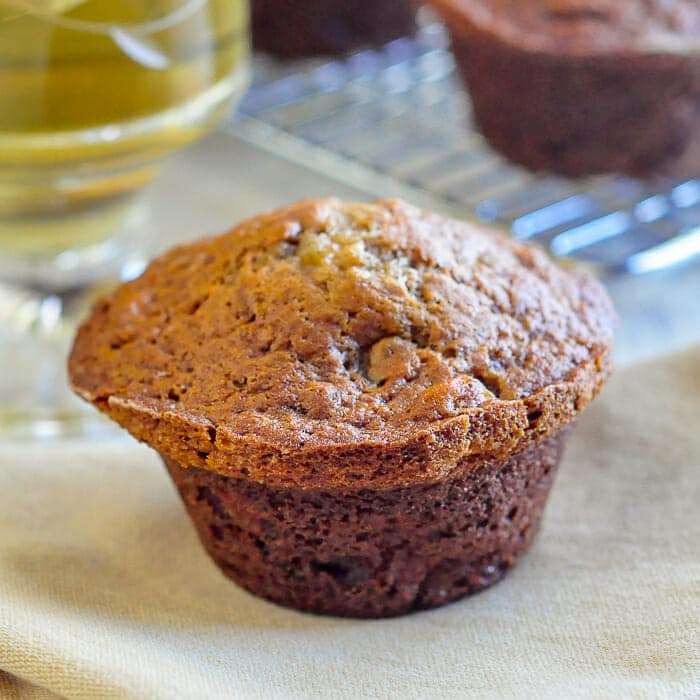 Banana Date Spice Muffins close up photo