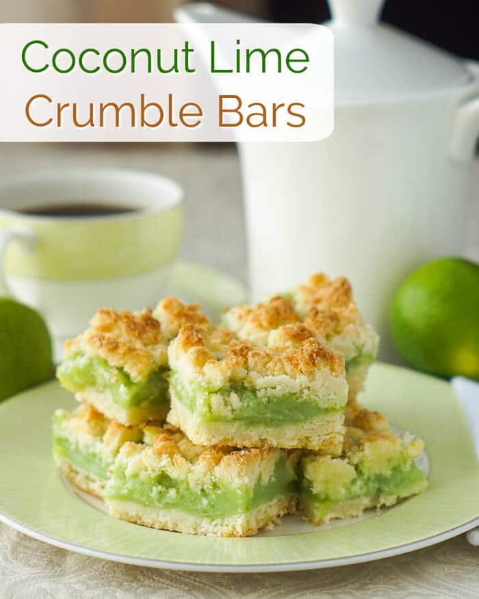 Coconut Lime Crumble Bars image with title text