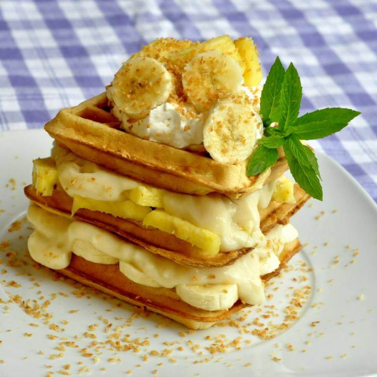 Pina Colada Waffle Trifle