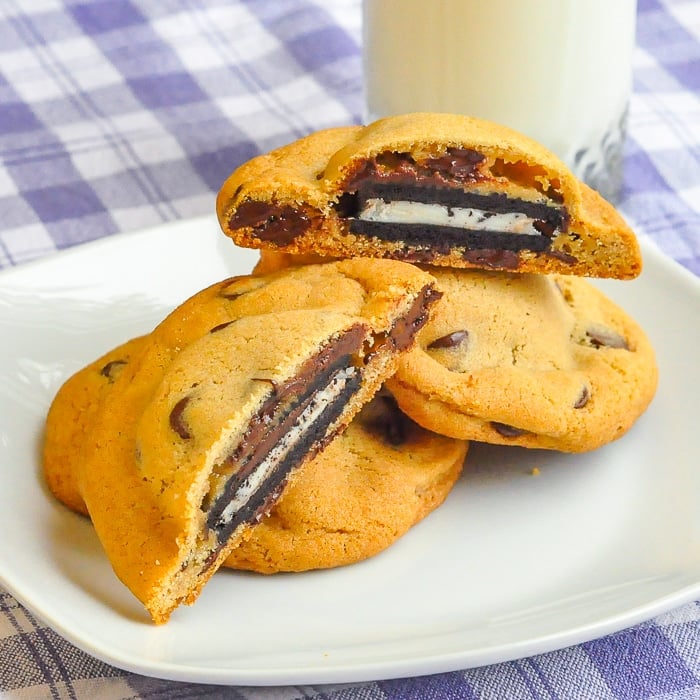 Oreo Stuffed Chocolate Chip Cookies square cropped featured image