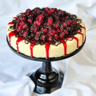 Raspberry Tuxedo Cheesecake