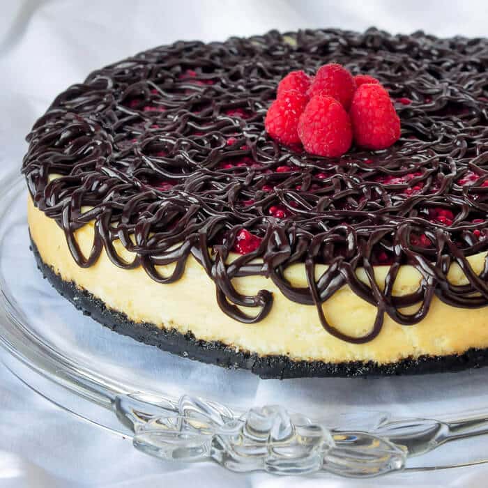 Raspberry Tuxedo Cheesecake