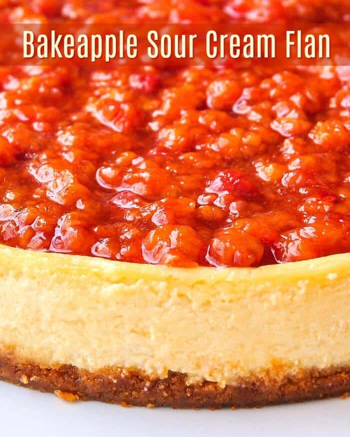 Bakeapple Sour Cream Flan with Text