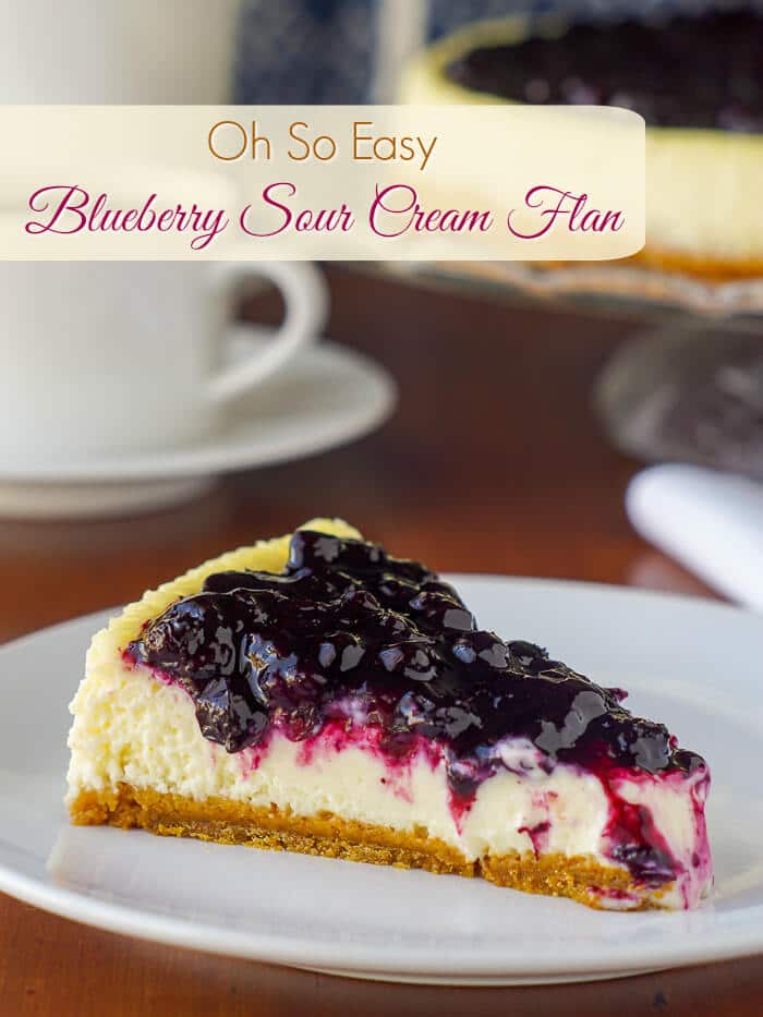 Blueberry Sour Cream Flan image with title text