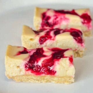 Raspberry Swirl Cheesecake Bars