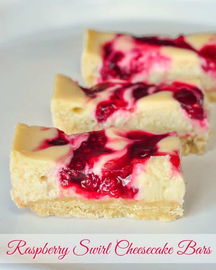 Raspberry Swirl Cheesecake Bars