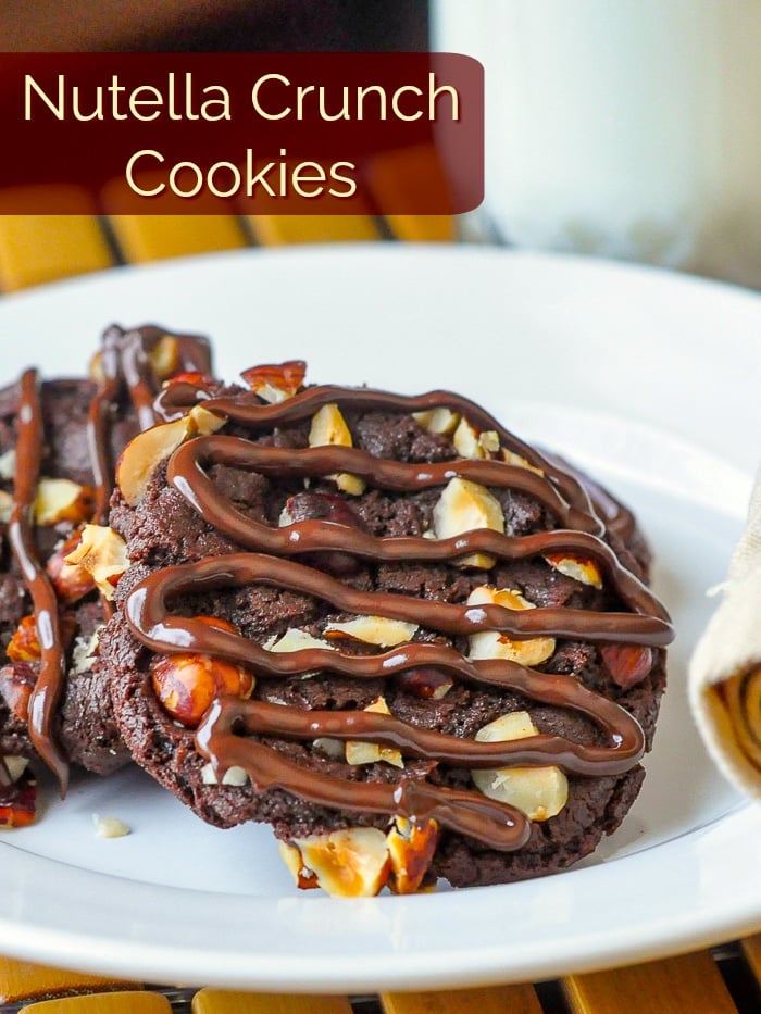 Nutella Crunch Cookies photo with title text for Pinterest