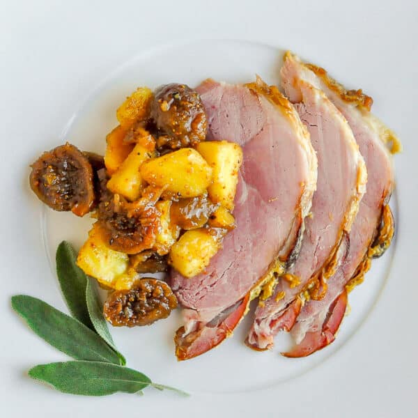Dijon Mustard & Brown Sugar Glazed Ham. The easiest & best recipe ever!