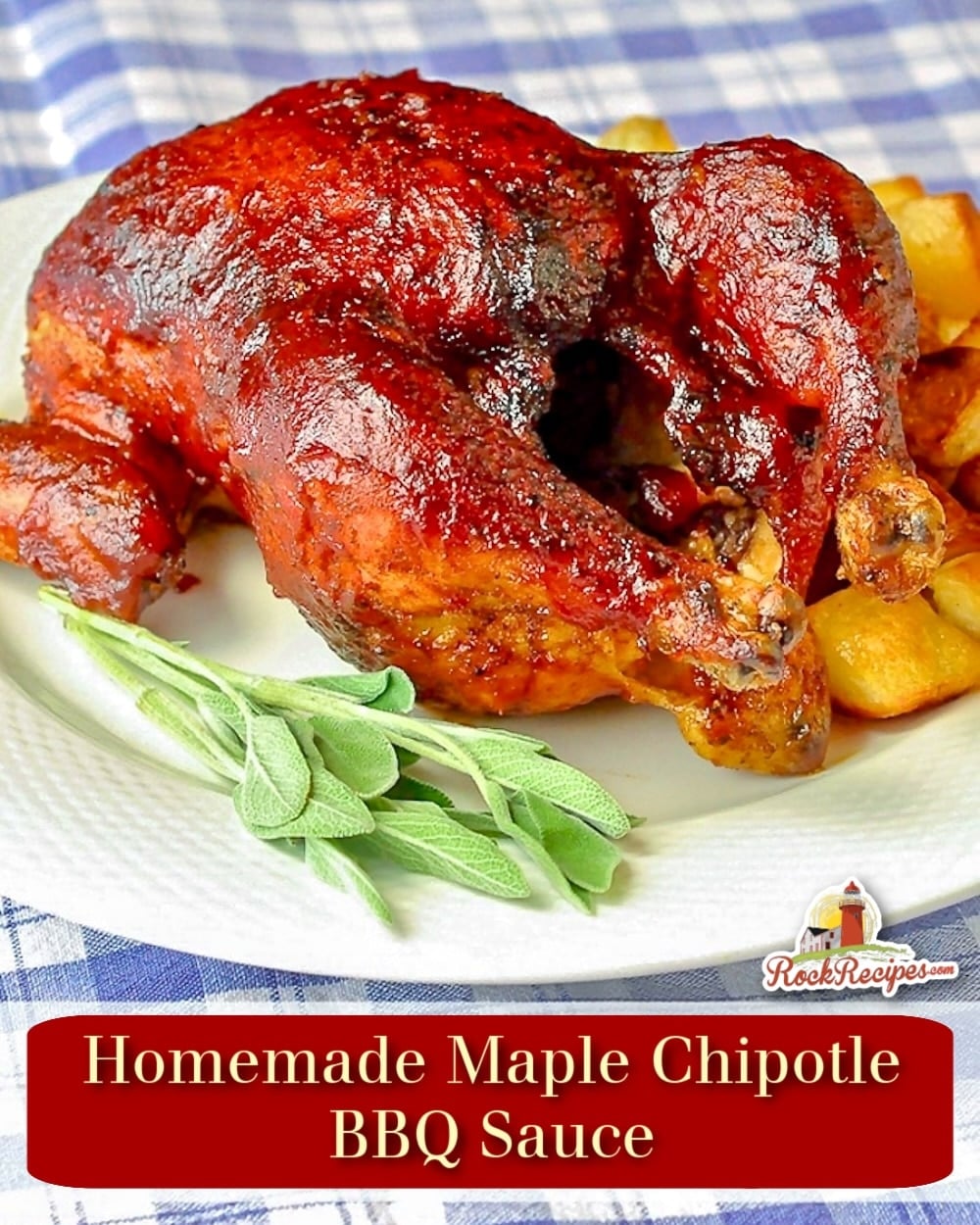 Maple Chipotle Barbecue Sauce image with title text added for social media posts.