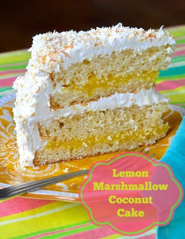 Lemon Marshmallow Coconut Cake