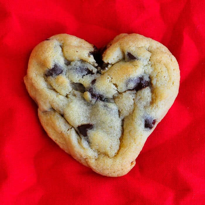 Valentine's Day Heart Shaped Chocolate Chip Cookies!