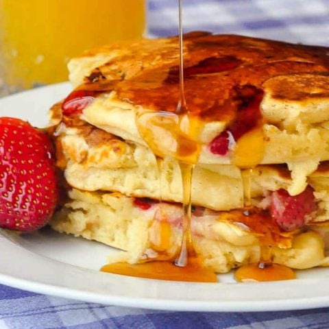 Strawberries & Cream Pancakes