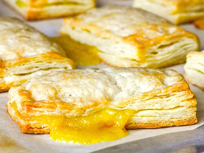 Lemon Turnovers close up photo of one turnover