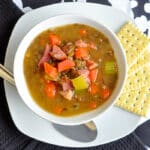 Ham and Green Lentil Soup