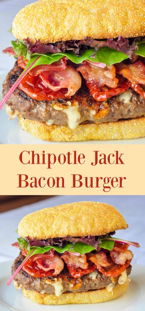 Chipotle Jack Bacon Burgers - pockets of cheese cooked inside
