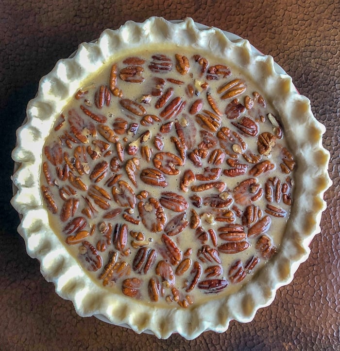 Pecan Pie ready for the oven