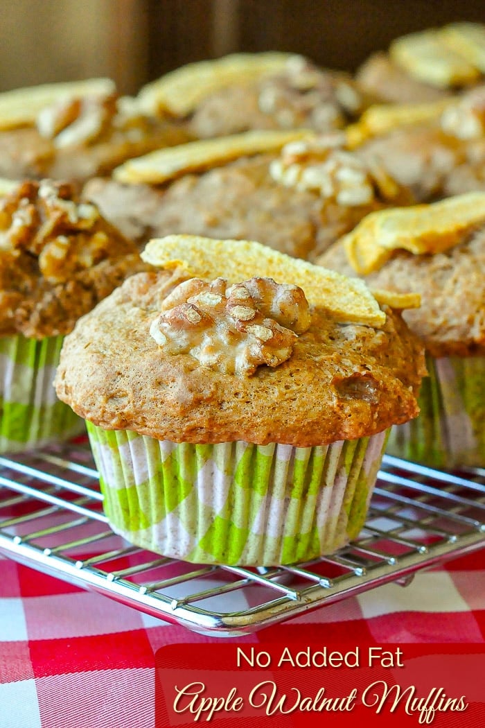 Walnut Apple Muffins photo with title text for Pinterest