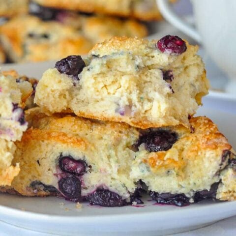 Blueberry Cheesecake Scones close up photo.