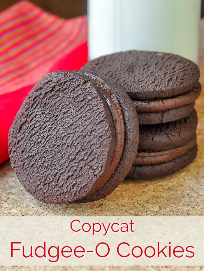 Fudge Sandwich Cookies photo with title text for Pinterest