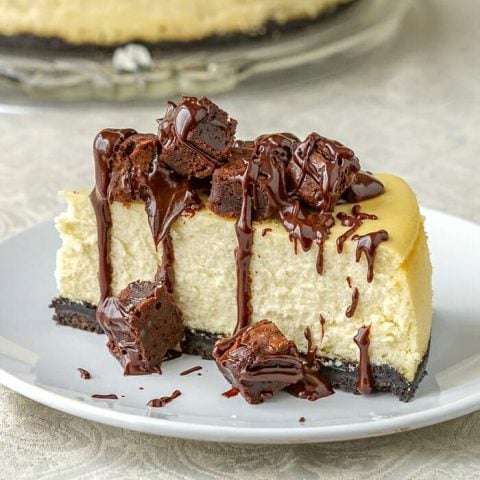 Brownie Cheesecake. Picture of a cut slice.