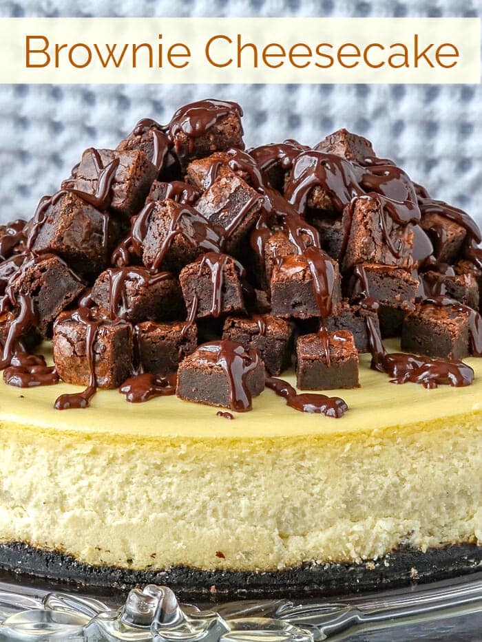 Brownie Cheesecake image with title text