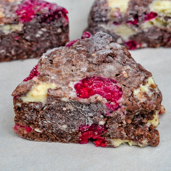 Frozen unbaked Chocolate Raspberry Cheesecake Scones