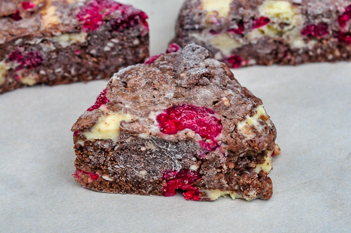 Freezing scones before baking. Shown on cookie sheet ready for the oven.