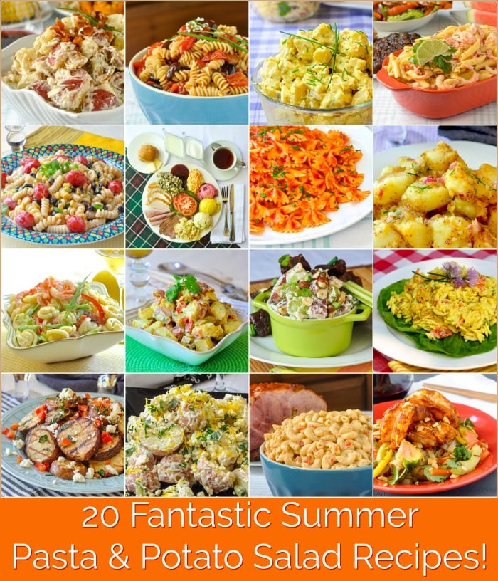 Summer Pasta Salad and Potato Salad Collage