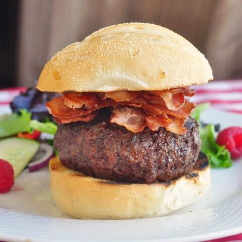 Jalapeno Queso Fresco Stuffed Burgers photo of a single completed burger.