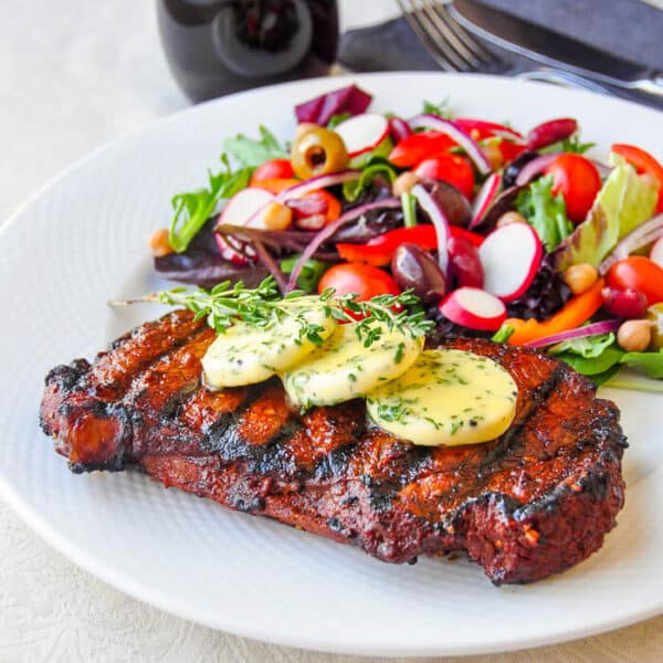 Smoked Paprika Balsamic Steak with Garlic Herb Butter