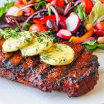 Smoked Paprika and Balsamic Steak with Garlic Herb Butter