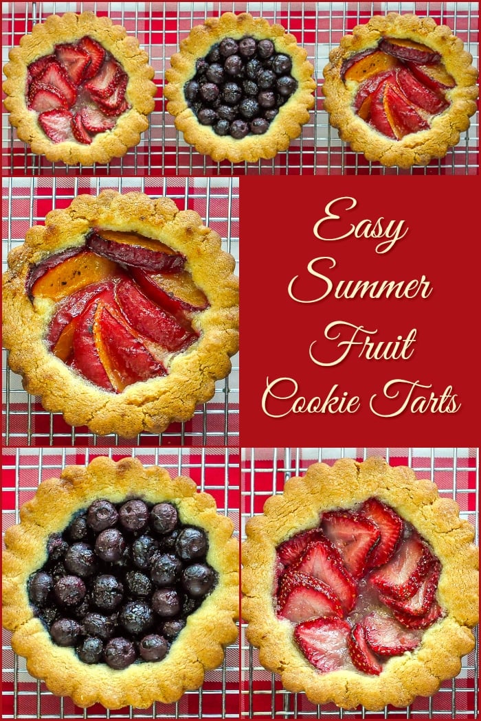 Summer Fruit Cookie Tarts photo collage with title text added for Pinterest