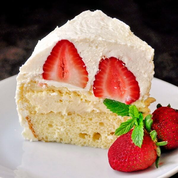 Strawberry Vanilla Buttercream Cheesecake Shortcake