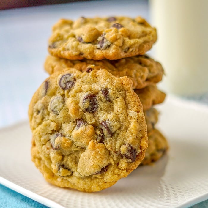Perfect Oatmeal Chocolate Chip Cookies close up image