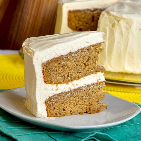 Photo of one slice of Sticky Toffee Banana Cake