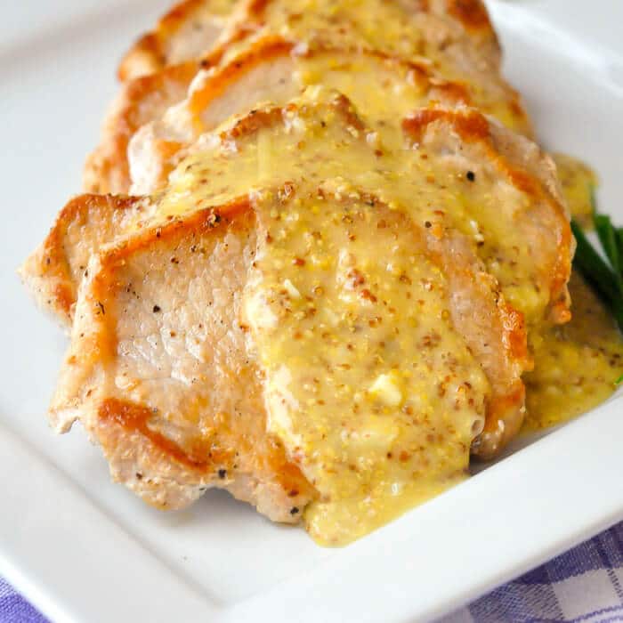 Pan Seared Pork Chops with Dijon Butter Sauce featured image