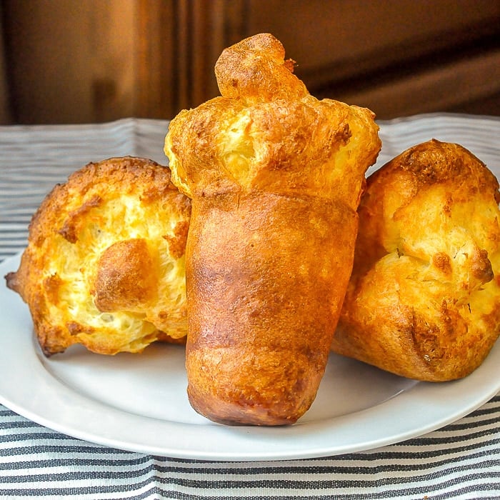Perfect Yorkshire Pudding Popovers photo of large popovers made in a popover pan