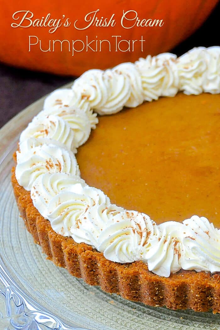 Bailey's Irish Cream Pumpkin Tart image with title text