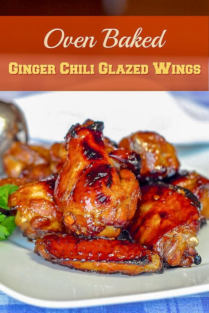 Oven Baked Ginger Chili Glazed Wings image for Pinterest