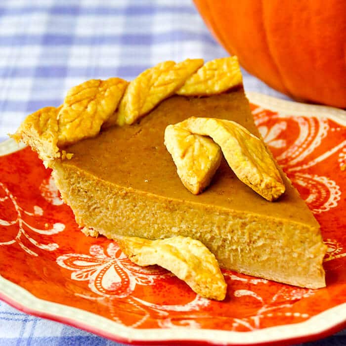 Pumpkin Pie cut slice