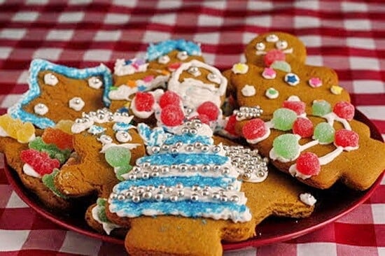 Decorated Christmas Gingerbread Cookies