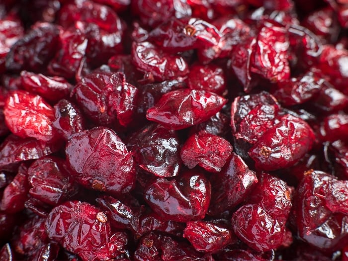 stock photo of dried cranberries.