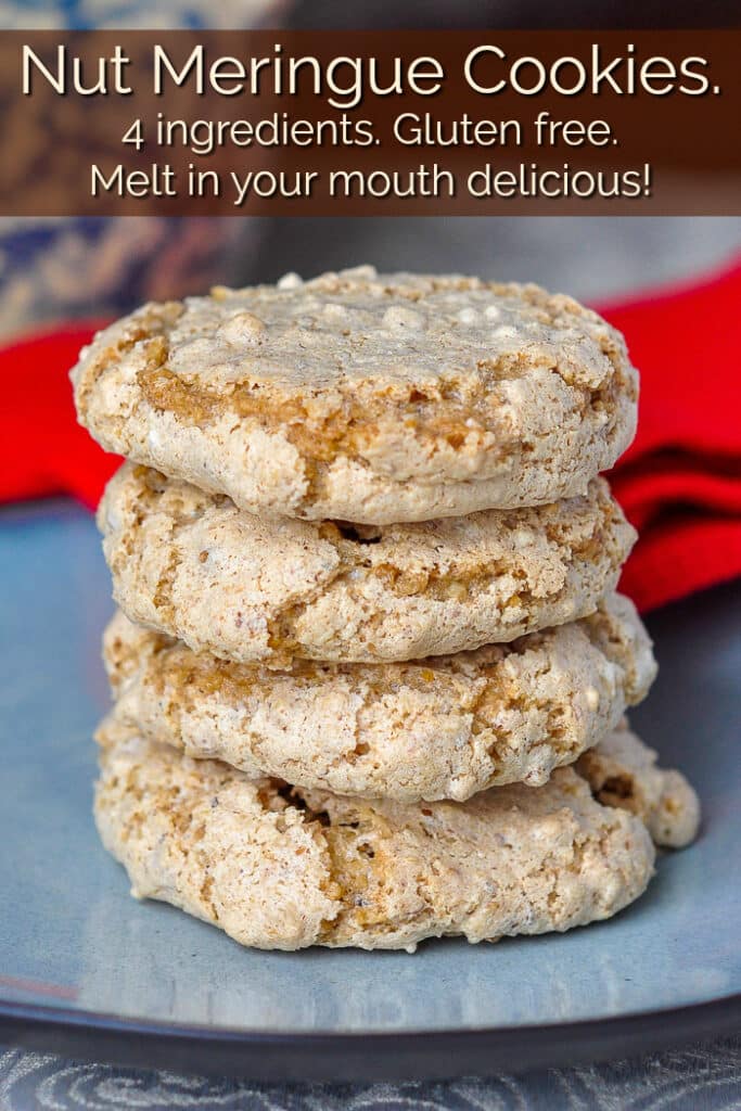 Nut Meringue Cookies. 4 ingredient gluten free, melt in the mouth