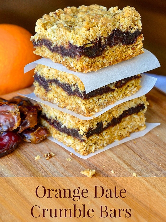 Orange Date Crumble Bars image with title text