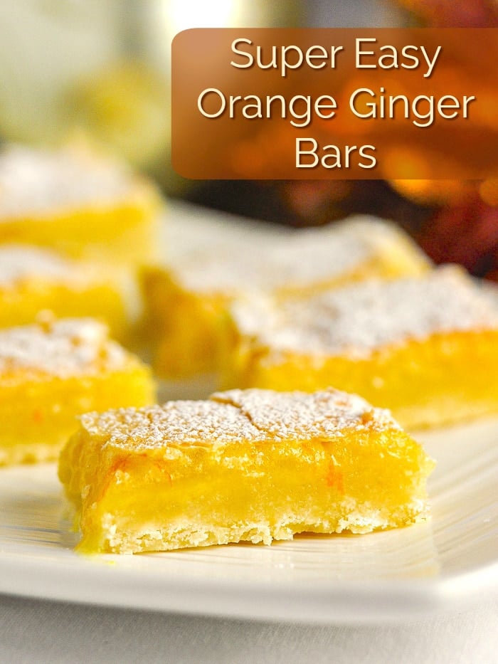 Orange Ginger Bars image with title text for Pinterest