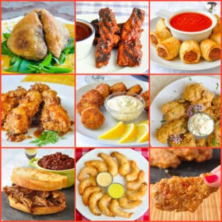 Party Food Ideas Photo Collage with title text